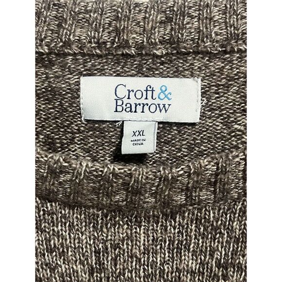 Croft And Barrow Sweater Mens XXL Brown Soft Knit Crew Neck Pull Over Warm - Picture 6 of 8